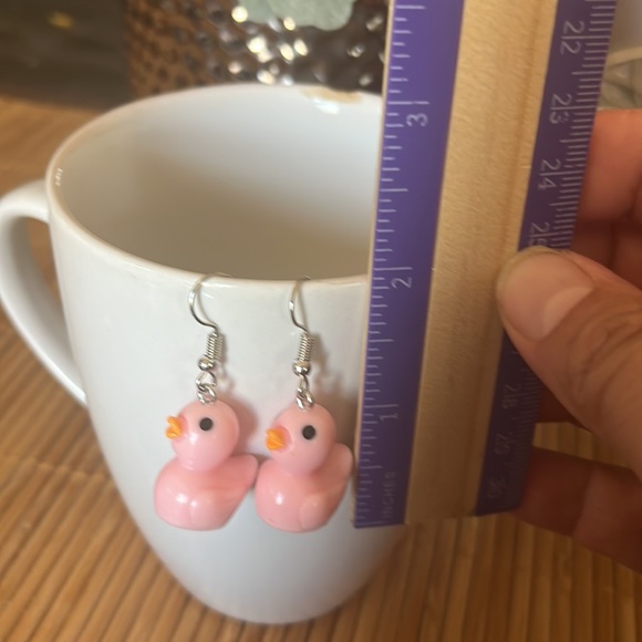 Pink ducky earrings - Picture 2 of 2